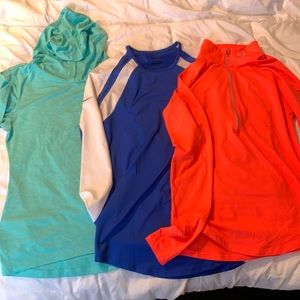 BUNDLE! 3 long sleeve workout tops. Size SM & MD. Under Armour, Nike, Old Navy